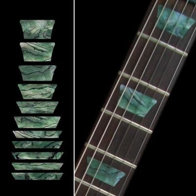 Dish / TRAPEZOID Les Paul Fret Markers Inlay Sticker Decal Guitar Abalone Green