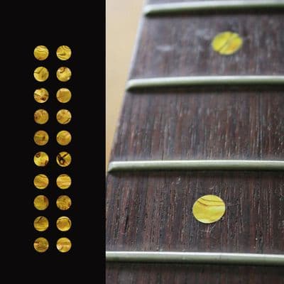 Dots Fretboard Markers Inlay sticker Guitar 20pc Ocher Yellow