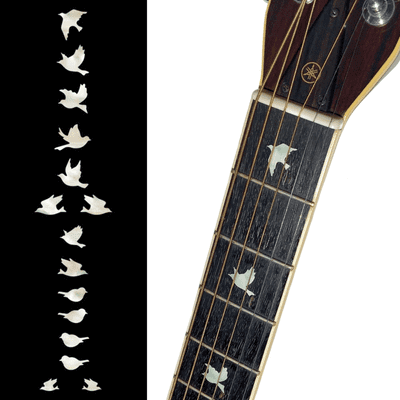 Dove white silver Fret Markers Inlay Sticker Decal Guitar
