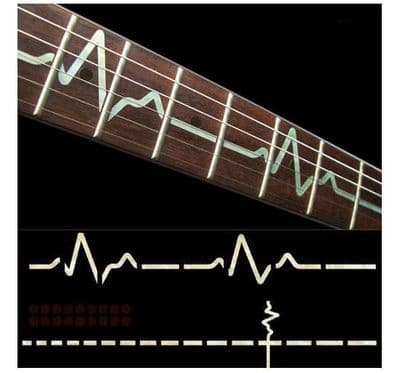 EKG Line Electrocardiography White silver Fret Markers Inlay Sticker Decal Guitar