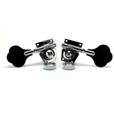 Electric Bass Guitar Tuning Pegs Machine Heads Tuners Chrome (2pcs)