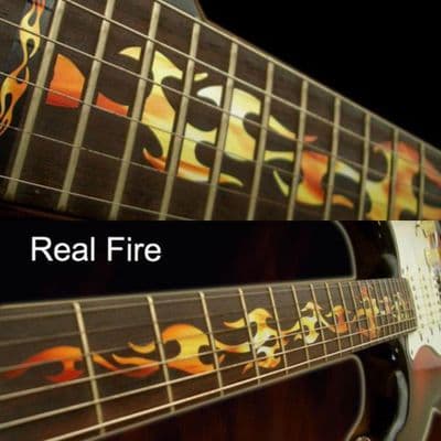 Fire Flames Fret Markers Inlay Stickers Decals Guitar Real Fire