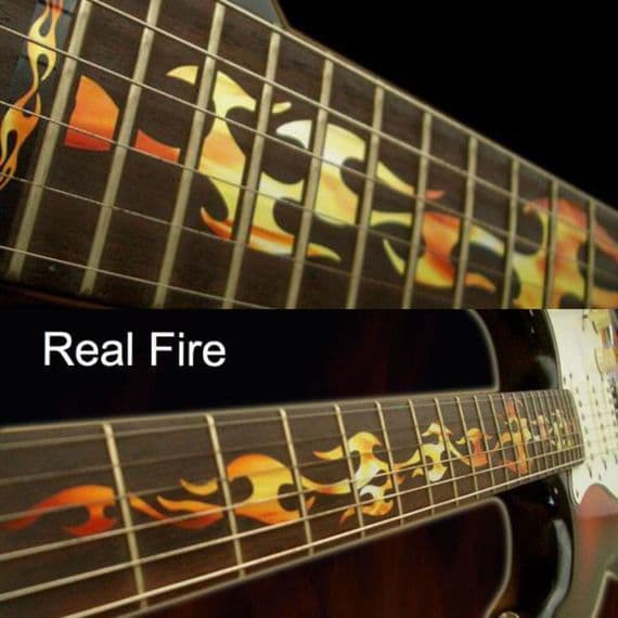 Fire Inlays Fire Flames Fret Markers Inlay Stickers Decals Guitar Real Fire