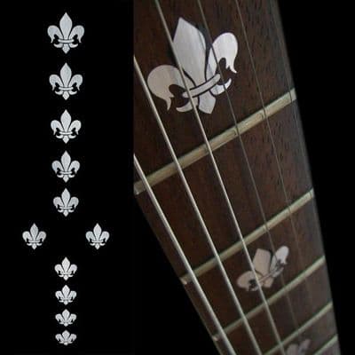 Fleur de Lys (Metallic Type) Fret Markers Inlay Stickers Decals Guitar