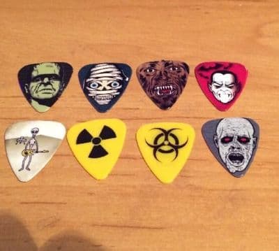 Grover Allman Monsters, Mummy, Dracula, Warewolf, Alien Picks Pack of 8 New