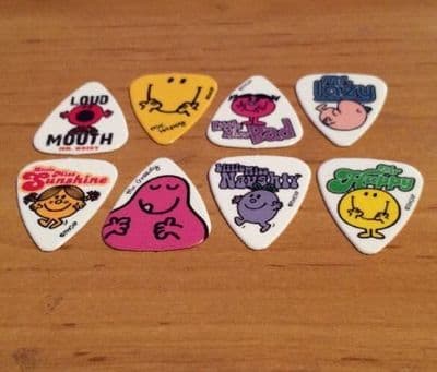 Grover Allman Mr Men Guitar Picks Pack of 8 Brand New