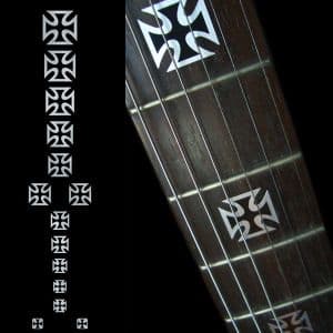 Iron Cross Black Pearl Fret Markers Inlay Sticker Decal Guitar
