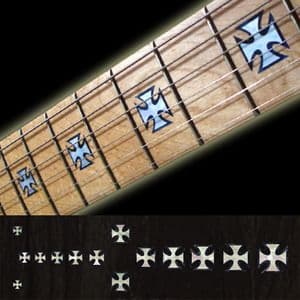 Iron Cross Whitesilver Fret Markers Inlay Sticker Decal Guitar