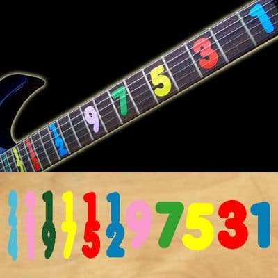 Jason Becker / Vibrant Colour Numbers Fret Markers Stickers Decals Guitar