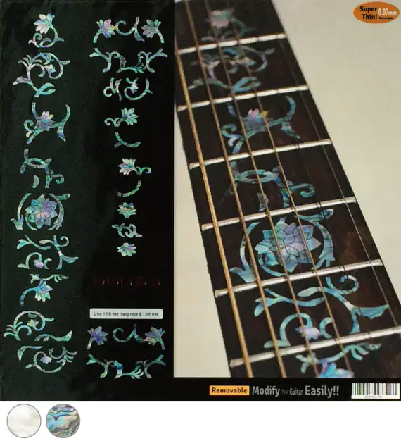 Oriental Flowers Fret Markers Inlay Sticker