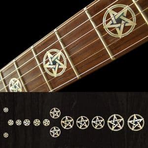 Pentagram white silver / kevin bond Fret Markers Inlay Sticker Decal Guitar