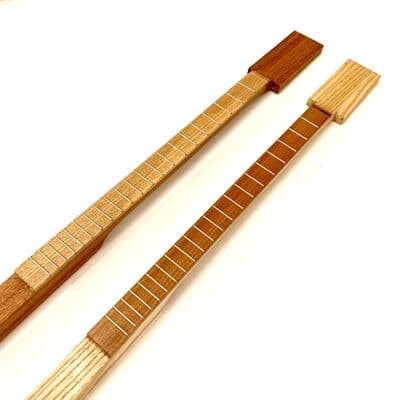 Premium Fretted Cigar Box Guitar Neck with extended headstock and heal