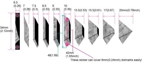 Pyramid coloured Fret Markers Inlay Sticker Decal Guitar
