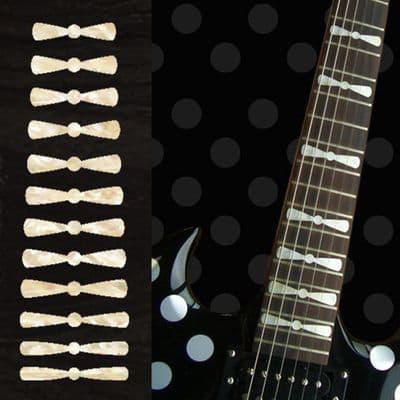 Randy Rhoads Bow Tie Fret Markers Inlay Stickers Decals White Silver