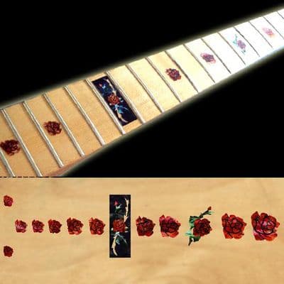 Rose Abalone Red Fret Markers Inlay Sticker Decal Guitar