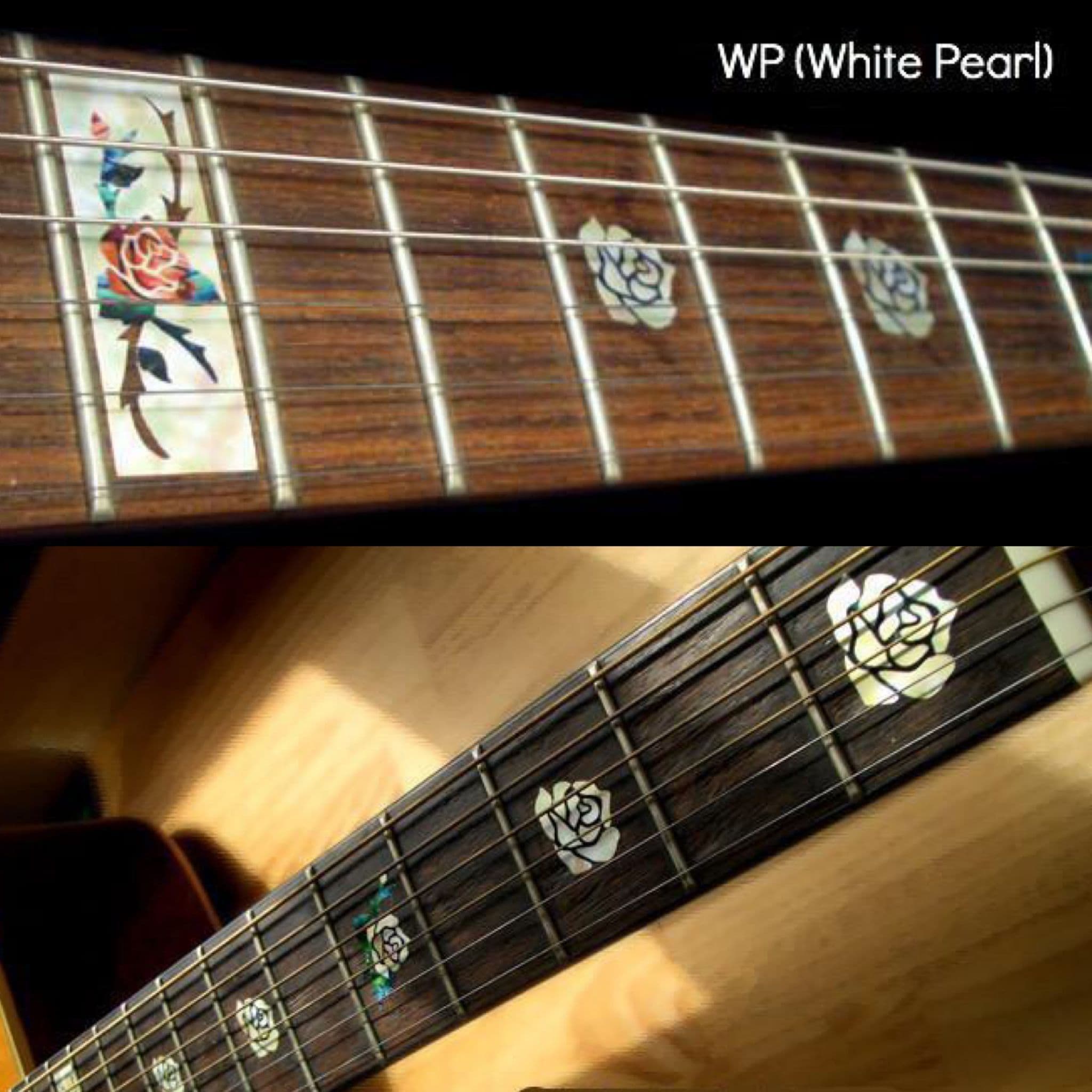 Rose white silver Fret Markers Inlay Sticker Decal Guitar