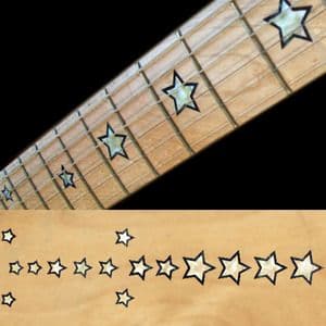 Sambora's Stars white silver Fret Markers Inlay Sticker Decal Guitar