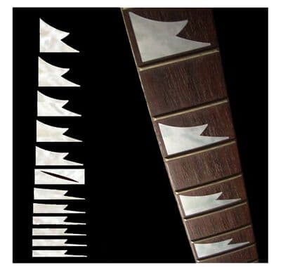 Sharktooth Whitesilver Fret Markers Inlay Sticker Decal Guitar