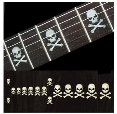 Sideways Skull Fret Markers Inlay Sticker Decal Guitar