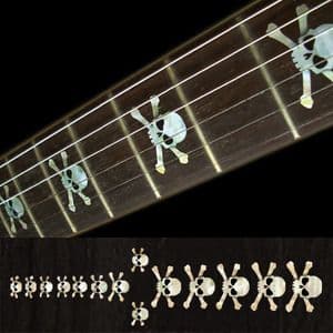 Skull white silver Fret Markers Inlay Sticker Decal Guitar