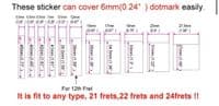 Split Blocks White Silver Fret Markers Inlay Stickers Decals