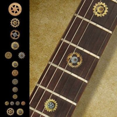 Steampunk Gear Fret Markers Inlay Stickers Decals Guitar & Bass
