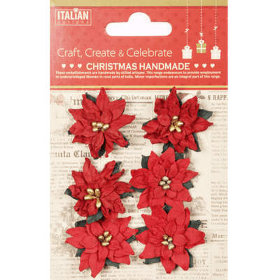 *Little Birdie Christmas Embellishment - Poinsettia Glory