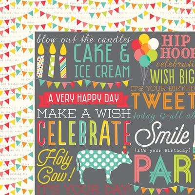 *Simple Stories - Let's Party - Hip Hip Hooray! 12x12 Paper
