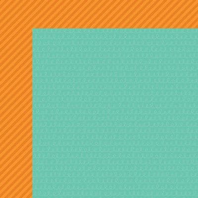 *Simple Stories - Let's Party - Teal Streamers/Orange Stripes 12x12 Paper