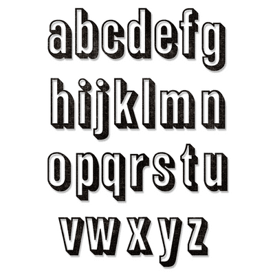 *Sizzix Tim Holtz - Thinlits Die Set 26pk - Alphanumeric Shadow Lower - 664728