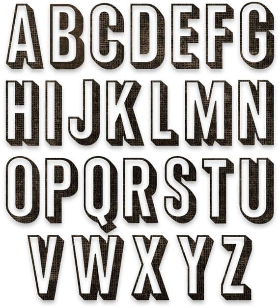 *Sizzix Tim Holtz - Thinlits Die Set 26pk - Alphanumeric Shadow Upper - 664729