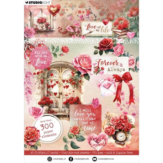 *Studio Light Die-Cut Paper Pad - Love of My Life nr.273 Elements