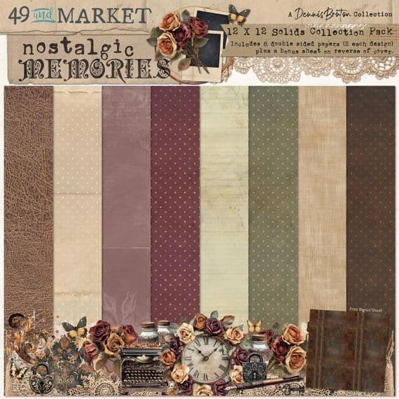 49 and Market 12x12 Collection Pack - Nostalgic Memories Solids