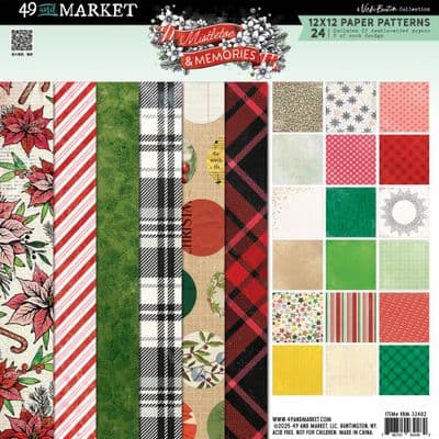 49 and Market 12x12 Patterns Paper Pack By Vicki Boutin - Mistletoe and Memories