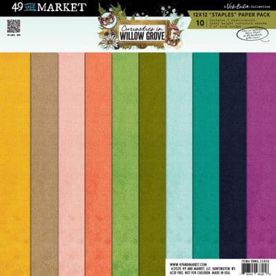 49 and Market 12x12 Staples Paper Pack By Vicki Boutin - Curiosities In Willow Grove