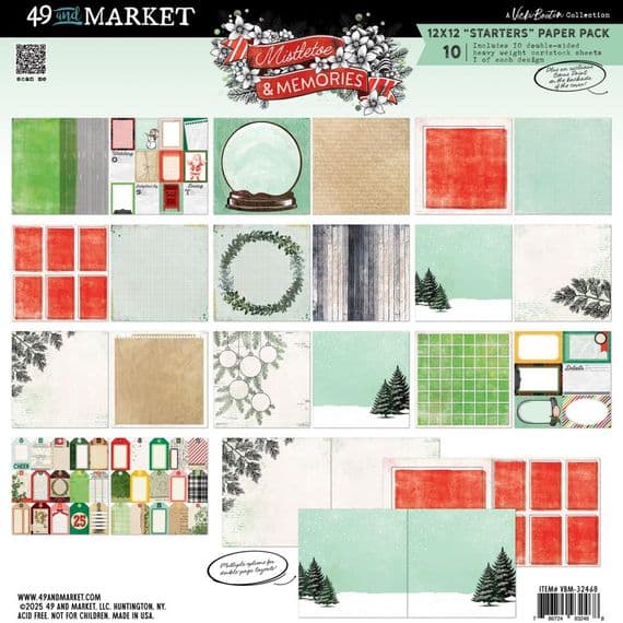 49 and Market 12x12 Starters Paper Pack By Vicki Boutin - Mistletoe and Memories