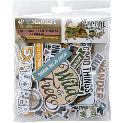 49 and Market Chipboard Sentiments - Campfire Memories