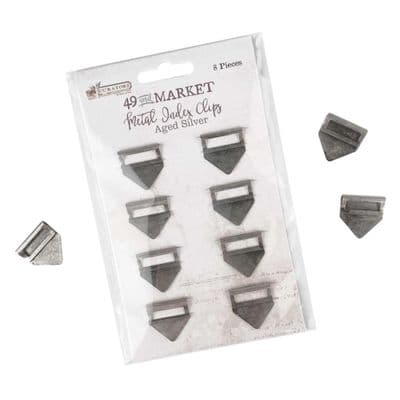 49 And Market Curators Essential Metal Index Clips - Aged Silver