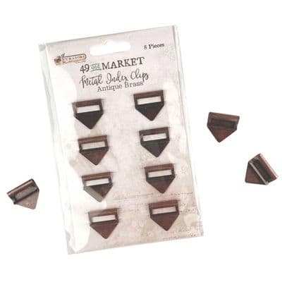 49 And Market Curators Essential Metal Index Clips - Antique Brass
