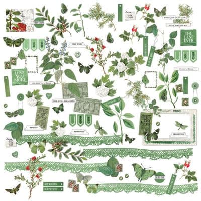 49 and Market Mini Laser Cut Elements - Color Swatch: Willow