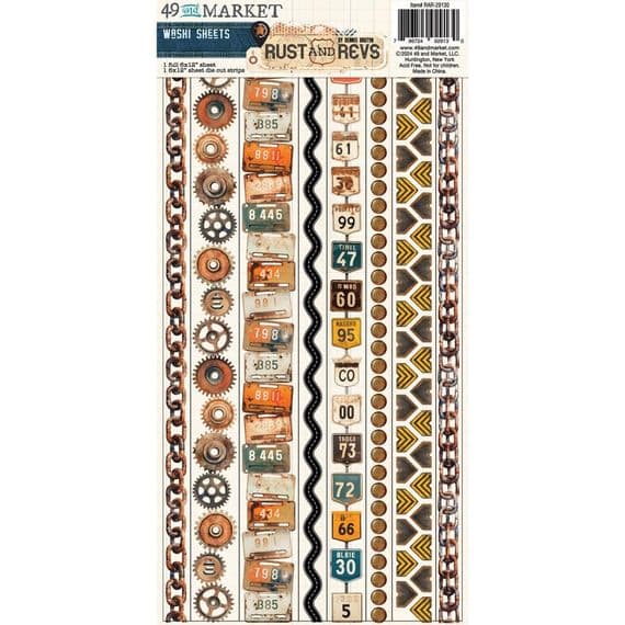 49 And Market Washi Strips - Rust and Revs