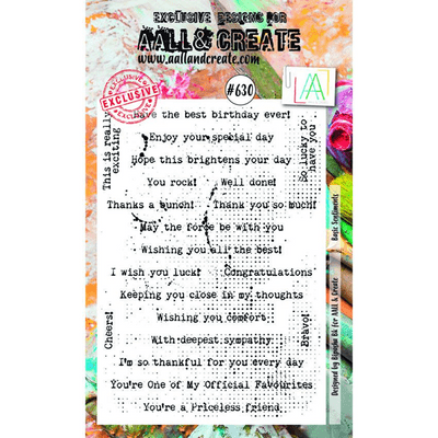 AALL And Create A6 Clear Stamp Set - Basic Sentiments