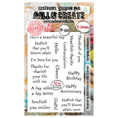 AALL And Create A6 Clear Stamp Set - Everyday Sentiments