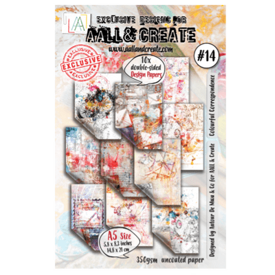 Aall & Create A5 Design Papers #14 - Colourful Correspondence