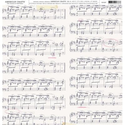 American Crafts 12x12 Patterned Paper - Music Note