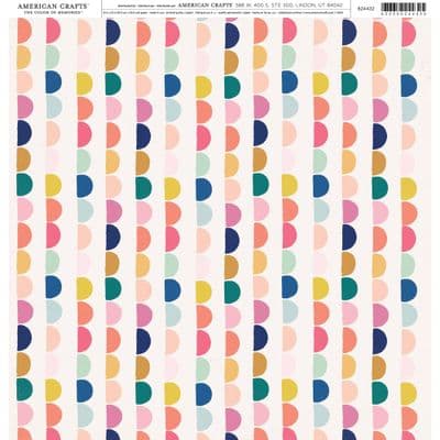 American Crafts 12x12 Patterned Paper - Rainbow Circle