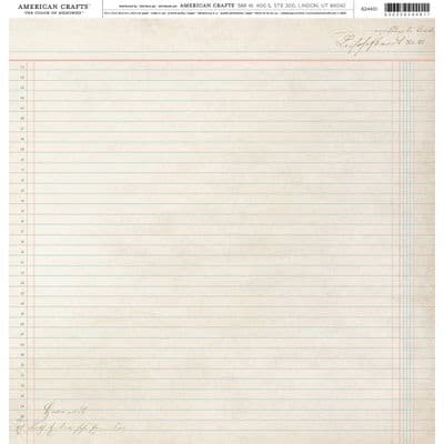 American Crafts 12x12 Patterned Paper - Vintage Lined