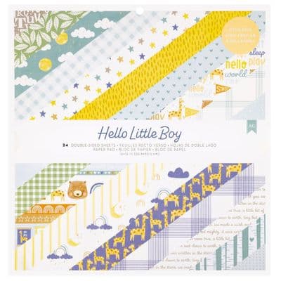 American Crafts Double-Sided Paper Pad 12x12 - Hello Little Boy