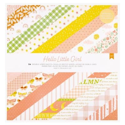 American Crafts Double-Sided Paper Pad 12x12 - Hello Little Girl