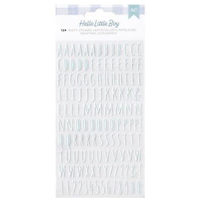 American Crafts - Embossed Puffy Stickers - Hello Little Boy Alphabet